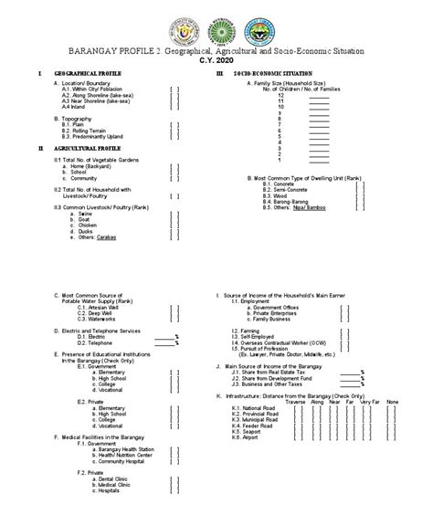 SOCIO ECONOMIC PROFILE BARANGAY MANDALAGAN .
